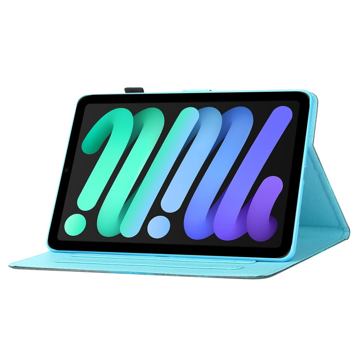 Coloured Drawing Stitching Horizontal Flip Leather Case with Holder & Card Slot & Sleep / Wake-up Function, For iPad mini 2024 / mini 6, For iPad mini 6
