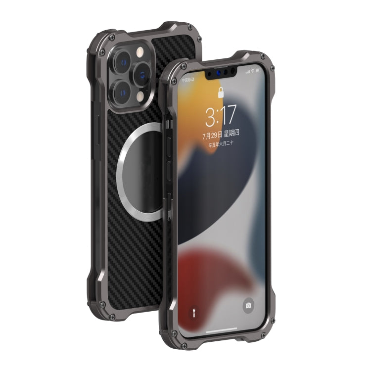 R-JUST RJ51 Hollow Shockproof Metal Protective Case, For iPhone 13, For iPhone 13 Pro, For iPhone 13 Pro Max