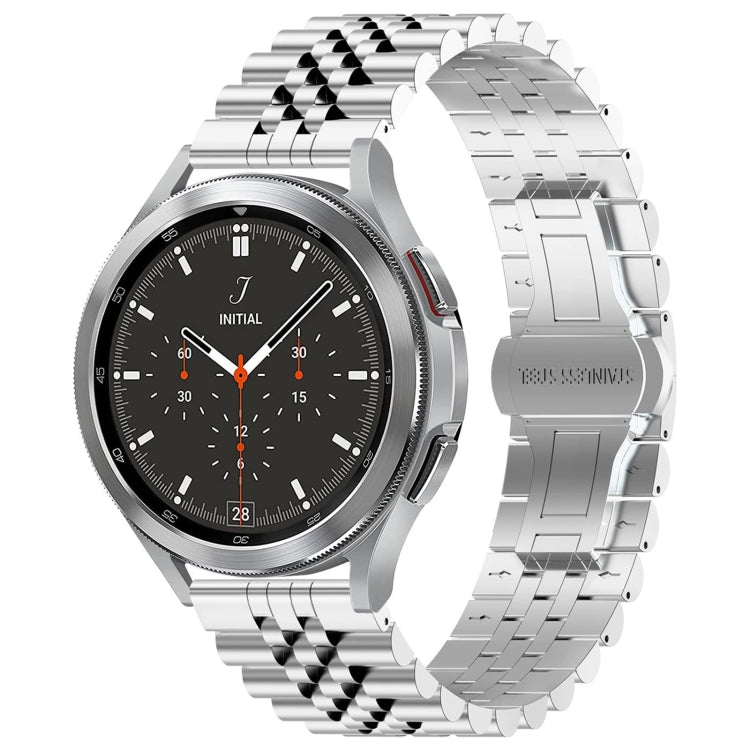 20mm Five-bead Stainless Steel Watch Band(Silver)