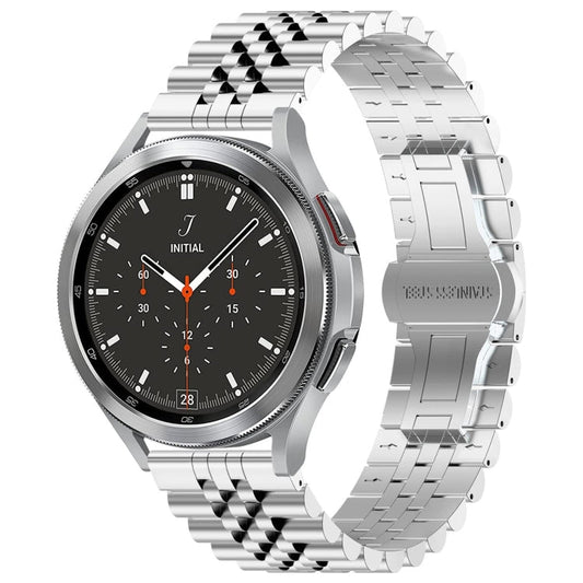 22mm Five-bead Stainless Steel Watch Band(Silver)