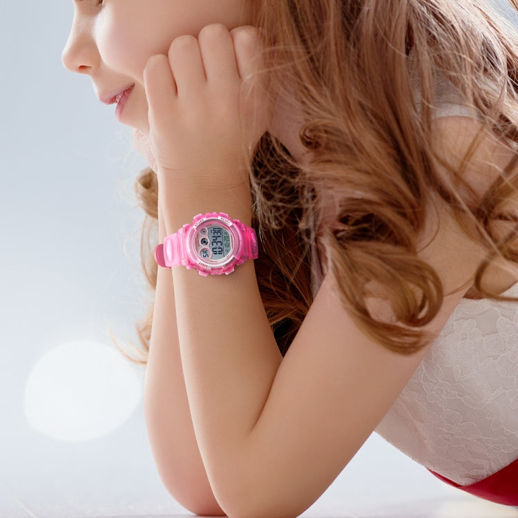 SKMEI 1451 LED Digital Stopwatch Chronograph Luminous Children Sports Electronic Watch, 1451(Black Shell Blue Circle), 1451(Transparent Pink Blue), 1451(Transparent Purple), 1451(Transparent Sky Blue), 1451(Transparent Rose Red)                        ...