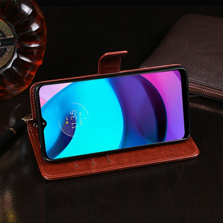 idewei Crazy Horse Texture Leather Phone Case with Holder & Card Slots & Wallet, For Motorola Moto E20, For Nokia C30, For OnePlus 9RT 5G