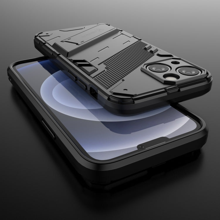 Punk Armor 2 in 1 PC + TPU Phone Case with Invisible Holder, For iPhone 13 mini, For iPhone 13, For iPhone 13 Pro