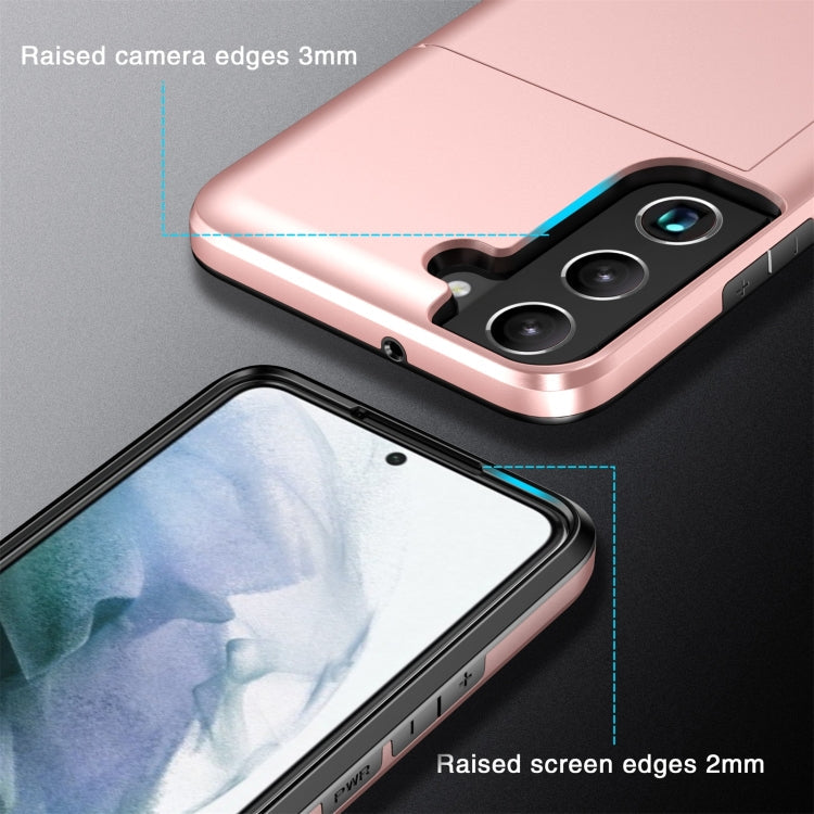 For Samsung Galaxy S22 5G Shockproof Armor Phone Case with Card Slot(Black)