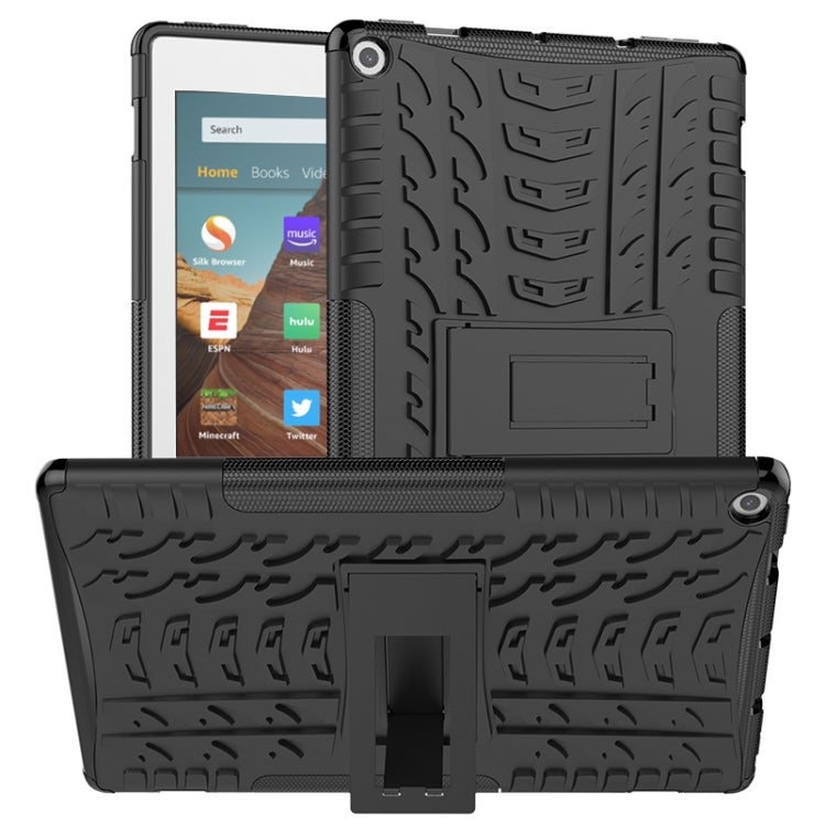 Tire Texture TPU + PC Shockproof Case with Holder, For iPad 10.2 2021 / 2020 / 2019, For Amazon Kindle Fire HD 10 2019