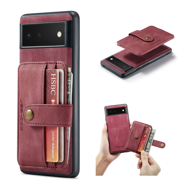 JEEHOOD RFID Blocking Anti-Theft Wallet Phone Case, For Google Pixel 6, For Google Pixel 6 Pro