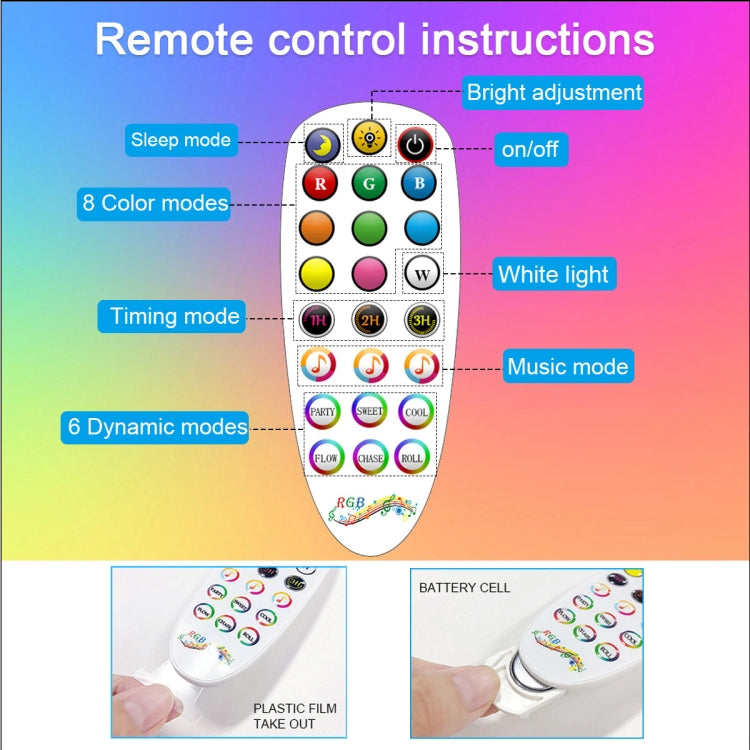 GVVOOHOME LED Symphony Remote Control Floor Atmosphere Light, Power Supply:USB