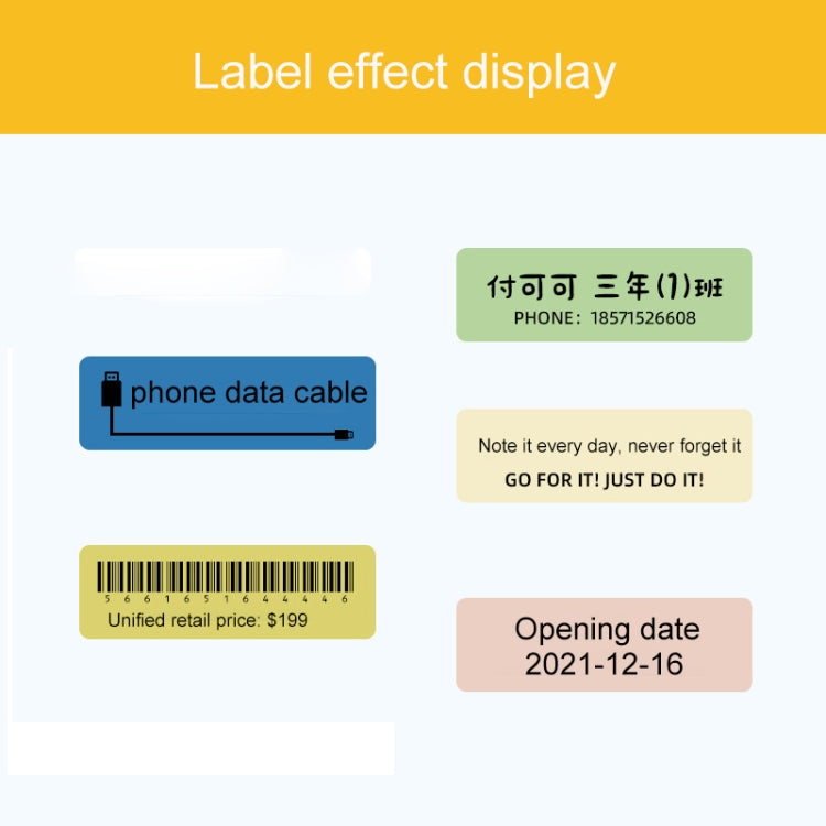 Thermal Printing Label Paper Stickers For NiiMbot D101 / D11, 10 x 25mm 225 Sheets White, 14 x 25mm 240 Sheets White