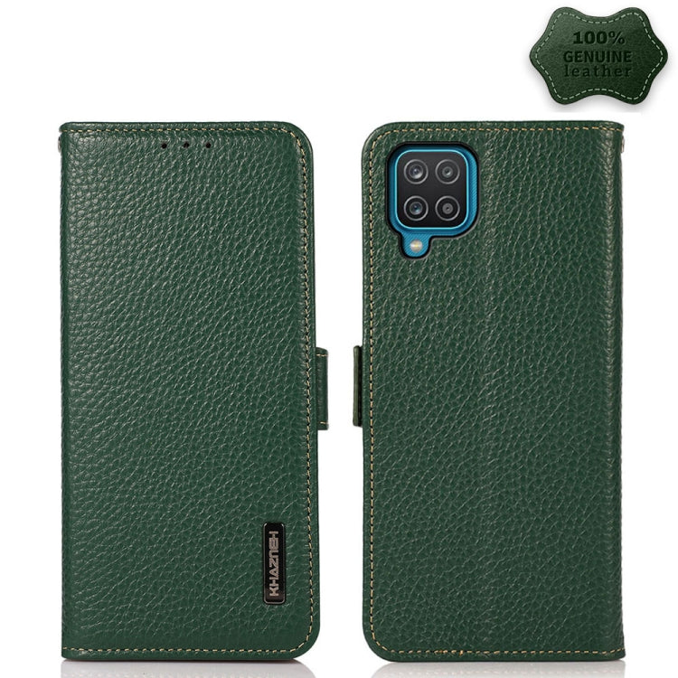 KHAZNEH Side-Magnetic Litchi Genuine Leather RFID Phone Case, For Samsung Galaxy A22 5G, For Samsung Galaxy A32 4G, For Samsung Galaxy A32 5G, For Samsung Galaxy A42 5G, For Samsung Galaxy A51 5G, For Samsung Galaxy A52 5G