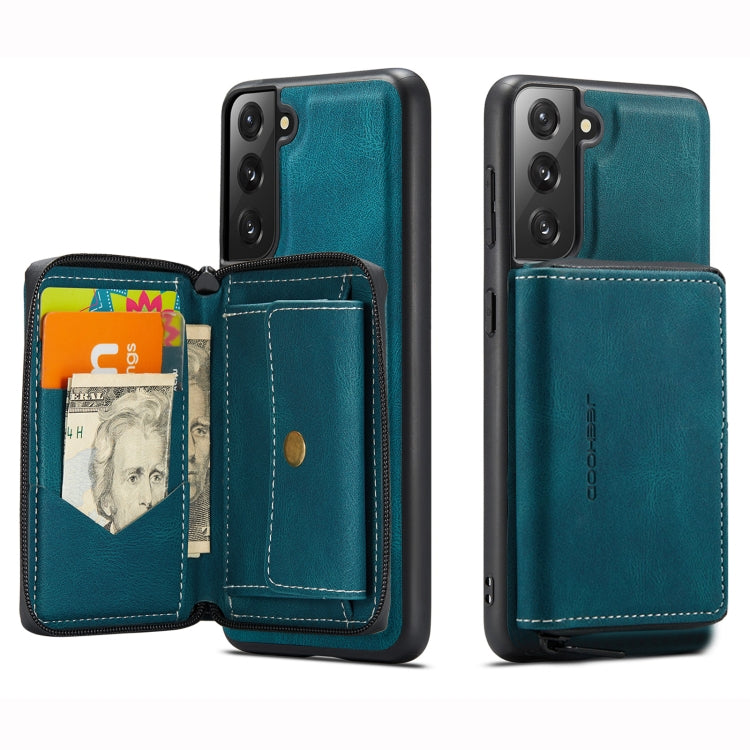 JEEHOOD Magnetic Zipper Horizontal Flip Phone Leather Case, For Samsung Galaxy S22 5G, For Samsung Galaxy S22+ 5G