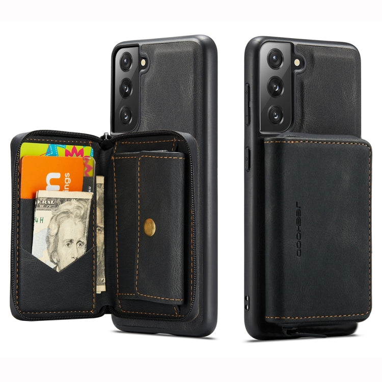 JEEHOOD Magnetic Zipper Horizontal Flip Phone Leather Case, For Samsung Galaxy S22 5G, For Samsung Galaxy S22+ 5G