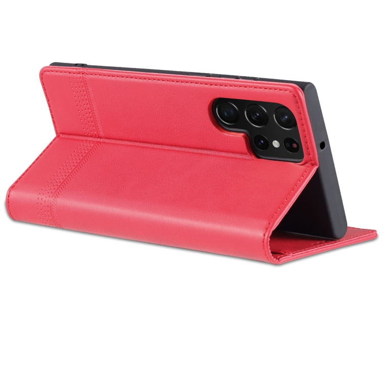 AZNS Magnetic Calf Texture Horizontal Flip Leather Phone Case, For Samsung Galaxy S22 Ultra 5G