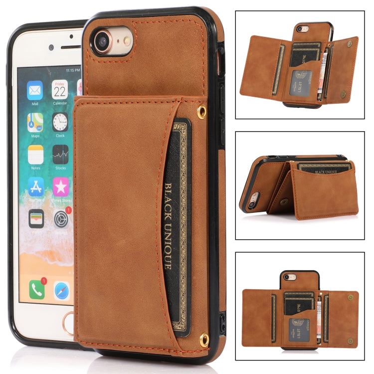 Three-fold Leather Phone Case with Card Slot & Wallet & Holder, For iPhone SE 2022 / SE 2020 / 8 / 7