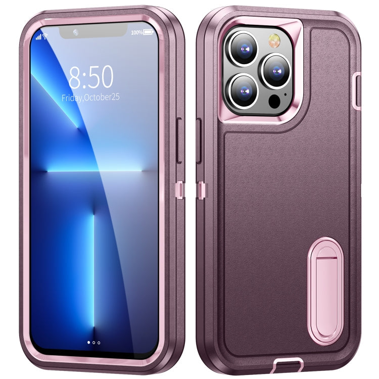 3 in 1 Rugged Holder Phone Case, For iPhone 13, For iPhone 13 Pro