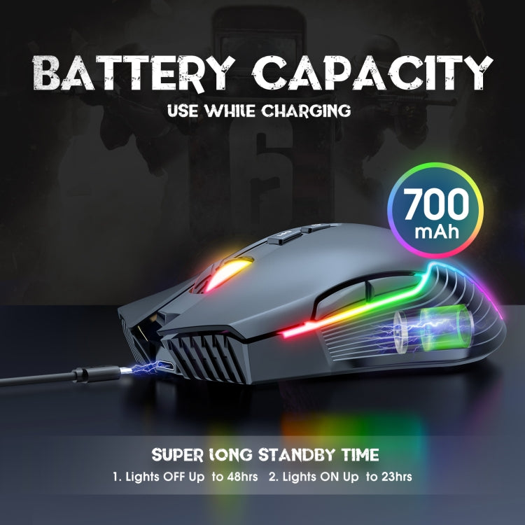 ONIKUMA CW905 2.4G RGB Lighting Wireless Mouse(Black)