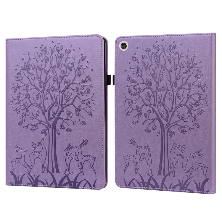 Tree & Deer Pattern Pressed Printing Leather Tablet Case, For OPPO Pad 11 inch, For OPPO Realme Pad 10.4 inch, For Huawei MatePad T 10s 10.1 inch / T 10 9.7 inch, For Lenovo Legion Y700