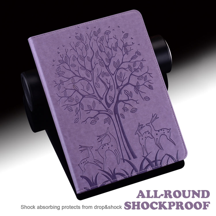 Tree & Deer Pattern Pressed Printing Leather Tablet Case, For iPad mini 6 2021 / mini 2024, For Samsung Galaxy Tab A8 10.5 2021 SM-X200 / SM-X205