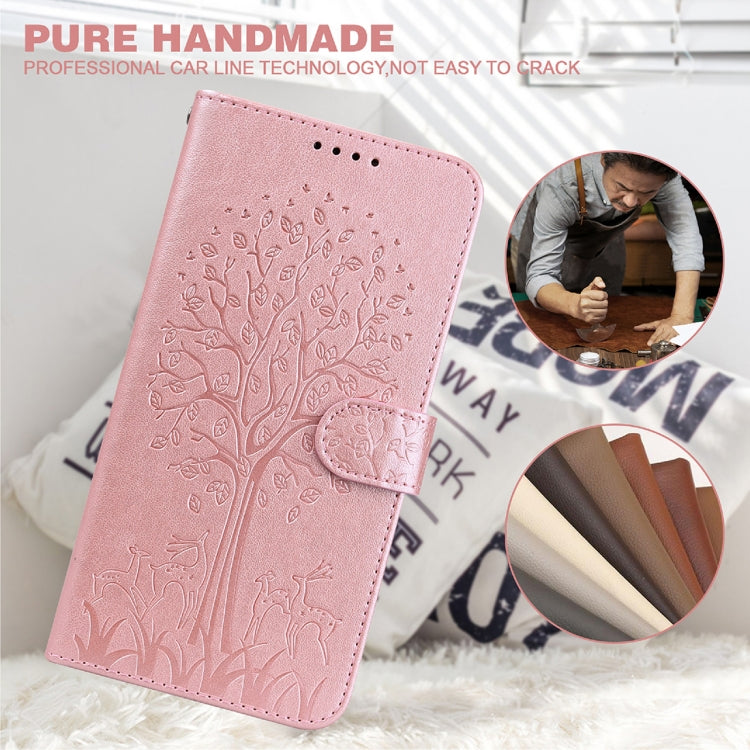 Tree & Deer Pattern Pressed Printing Horizontal Flip Leather Phone Case, For iPhone 13 Pro, For iPhone 13, For iPhone X / XS, For iPhone XR