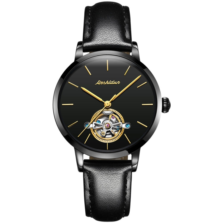 JIN SHI DUN 8812 Women Simple Hollowed Waterproof Automatic Mechanical Watch