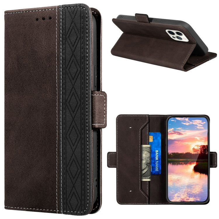 Stitching Magnetic RFID Leather Case, For iPhone 13 mini, For iPhone 13, For iPhone 13 Pro, For iPhone 13 Pro Max, For iPhone 12 mini, For iPhone 12 / 12 Pro