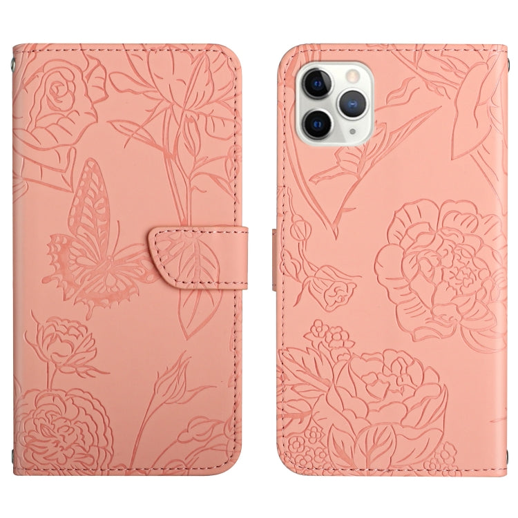 Skin Feel Butterfly Peony Embossed Leather Phone Case, For iPhone 12 Pro Max, For iPhone 13, For iPhone 13 mini, For iPhone 13 Pro
