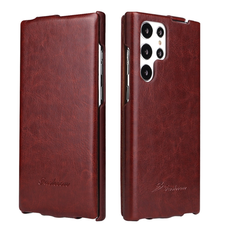 Fierre Shann 64 Texture Vertical Flip PU Leather Phone Case, For Samsung Galaxy S22 5G, For Samsung Galaxy S22+ 5G, For Samsung Galaxy S22 Ultra 5G