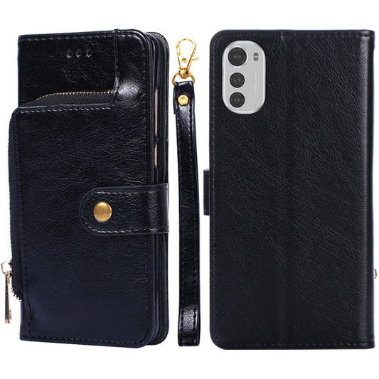 Zipper Bag Leather Phone Case, For Motorola Moto E32, For OPPO A36/A76 4G Global, For OPPO A57 5G 2022/Realme Q5i, For Motorola Moto G22, For OPPO A95 5G, For Motorola Moto G52 4G/Moto G82 5G