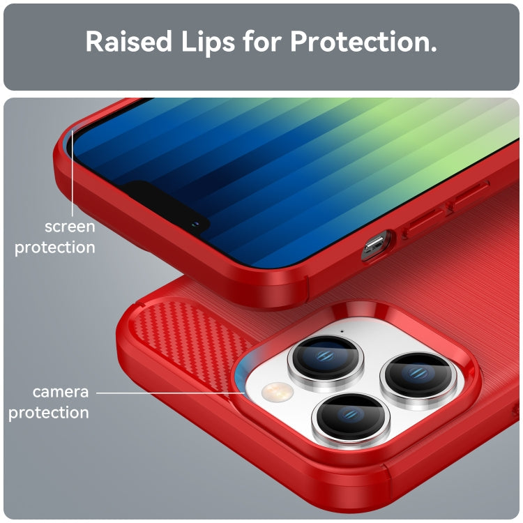Brushed Texture Carbon Fiber TPU Phone Case, For iPhone 14 Plus, For iPhone 14, For iPhone 14 Pro, For iPhone 14 Pro Max