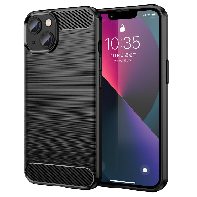Brushed Texture Carbon Fiber TPU Phone Case, For iPhone 14 Plus, For iPhone 14, For iPhone 14 Pro, For iPhone 14 Pro Max