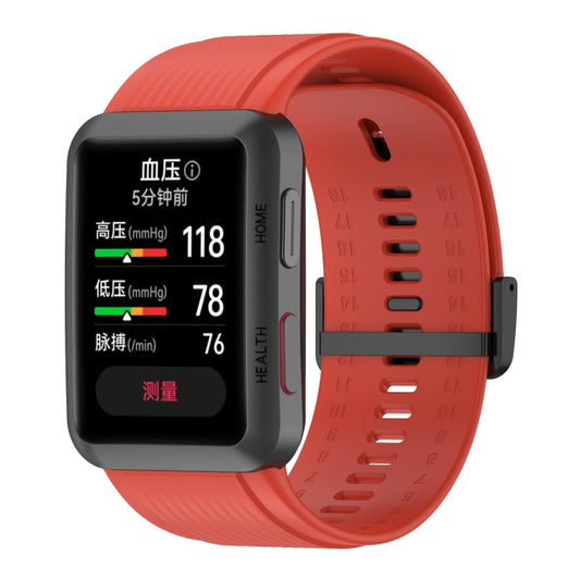 Solid Color Silicone Watch Band with Buckle, For Huawei Watch D