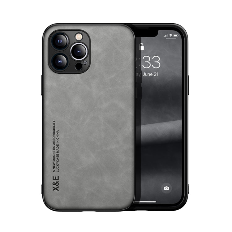 Skin Feel Magnetic Leather Back Phone Case, For iPhone 13 mini, For iPhone 13, For iPhone 13 Pro, For iPhone 13 Pro Max, For iPhone 12 mini, For iPhone 12