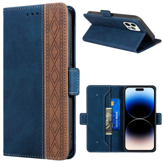 Stitching Magnetic RFID Leather Case, For iPhone 14 Pro Max, For iPhone 14 Pro, For iPhone 14, For iPhone 14 Plus