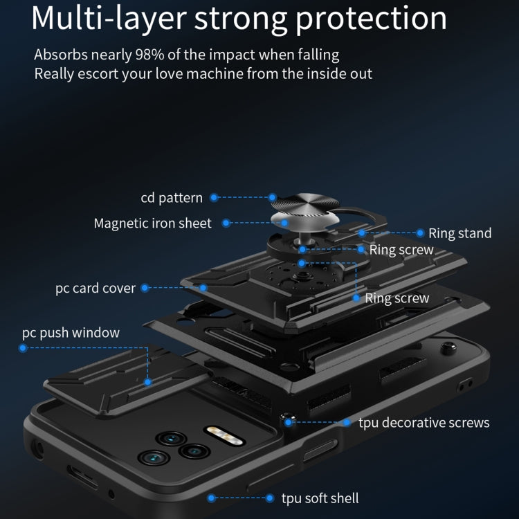 Sliding Camshield Card Phone Case, For Xiaomi Poco F4/Redmi K40S