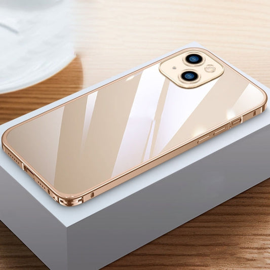 Metal Frame HD Transparent Phone Case, For iPhone 14 Plus, For iPhone 14 Pro Max, For iPhone 14, For iPhone 14 Pro