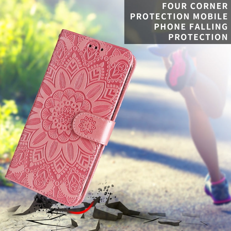 Embossed Sunflower Leather Phone Case, For iPhone 13 mini, For iPhone 13, For iPhone 13 Pro, For iPhone 13 Pro Max