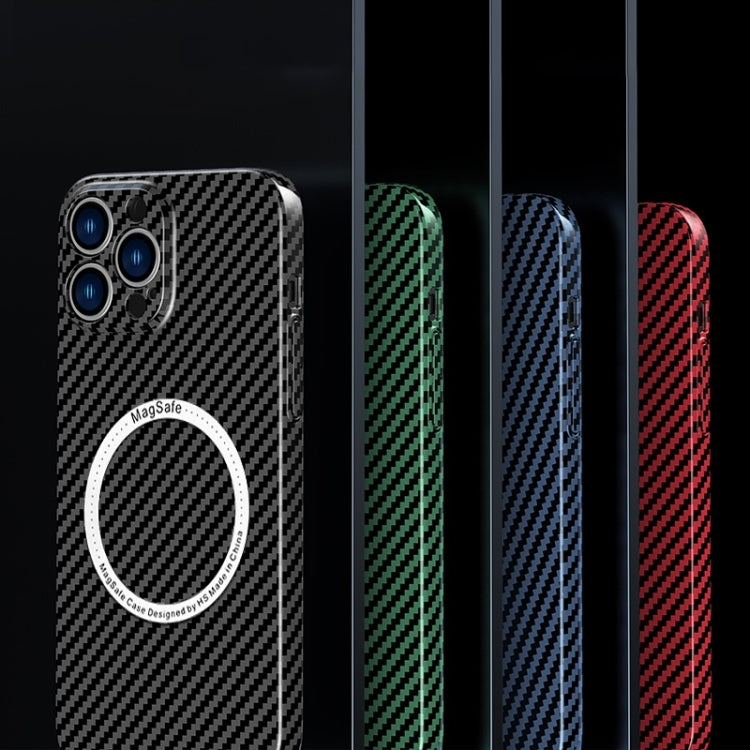 Carbon Fiber Texture MagSafe Magnetic Phone Case, For iPhone 14, For iPhone 14 Plus, For iPhone 14 Pro