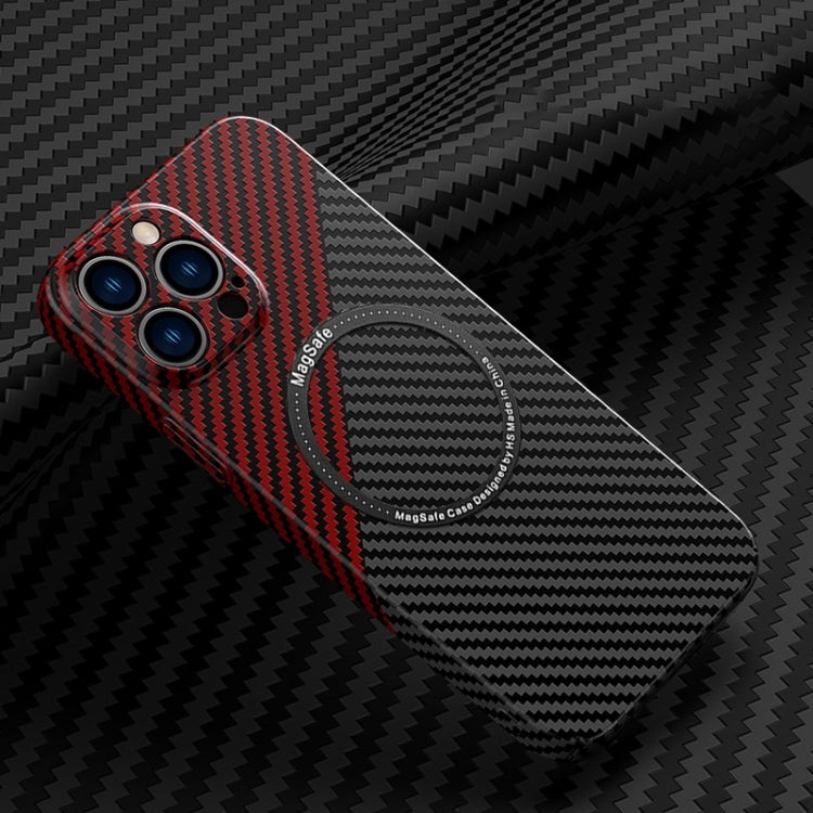Carbon Fiber Texture MagSafe Magnetic Phone Case, For iPhone 14 Pro Max
