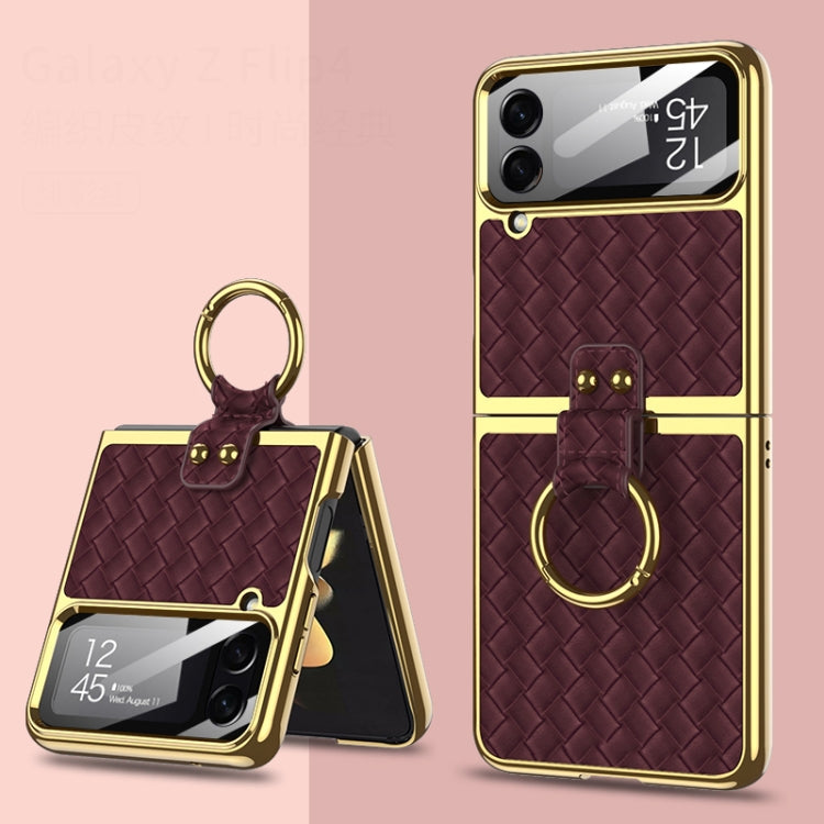 GKK Weave Texture Electroplating Protective Phone Case, For Samsung Galaxy Z Flip4