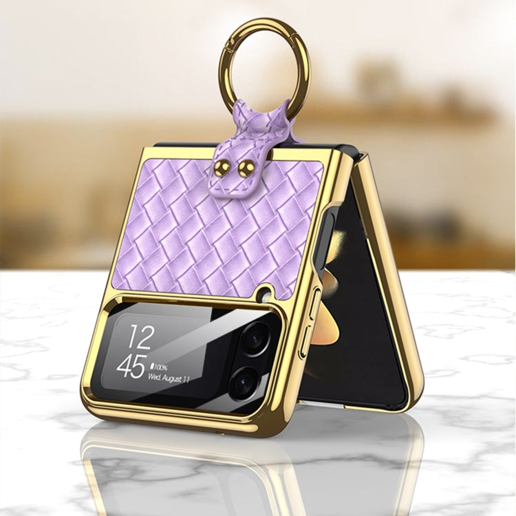 GKK Weave Texture Electroplating Protective Phone Case, For Samsung Galaxy Z Flip4