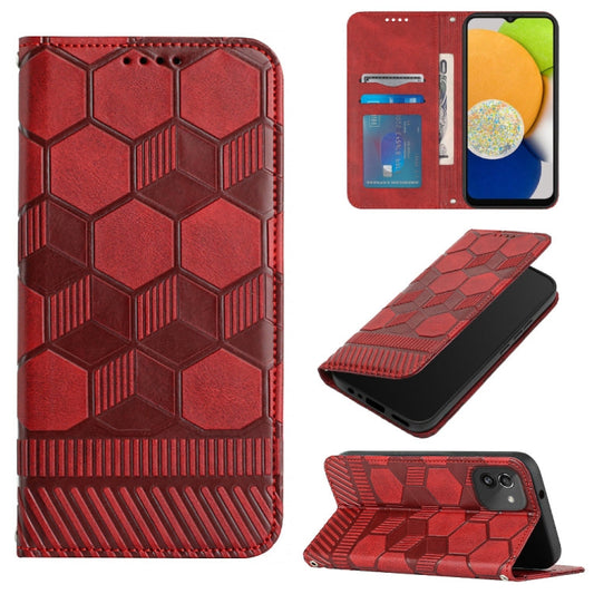 Football Texture Magnetic Leather Flip Phone Case, For Samsung Galaxy A03 164mm, For Samsung Galaxy A03s 164mm India, For Samsung Galaxy A03s 165.8mm US Version, For Samsung Galaxy A03s 166.5mm EU Version