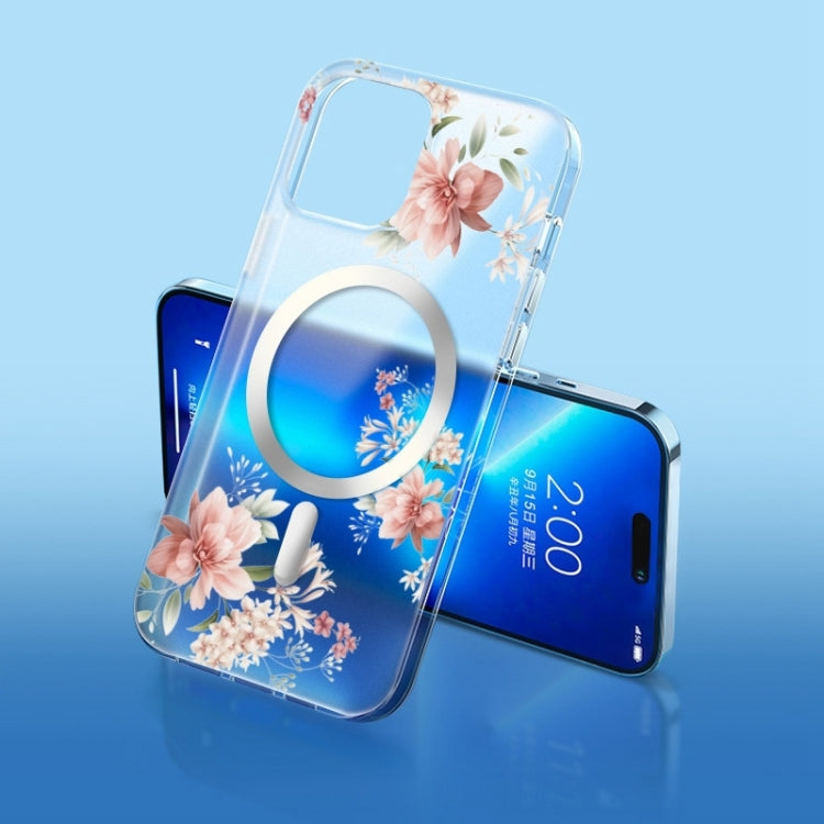 Flower Frosted MagSafe Phone Case, For iPhone 14, For iPhone 14 Plus, For iPhone 14 Pro