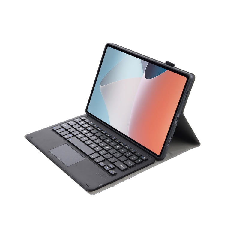 OP12-A Lambskin Texture Ultra-thin Bluetooth Keyboard Leather Case with Touchpad, OP12-A