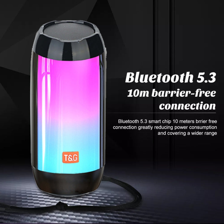 T&G TG643 Portable LED Light Waterproof Subwoofer Wireless Bluetooth Speaker(Black)