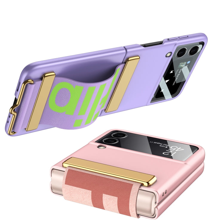 GKK Ultra-thin Full Coverage Phone Flip Case with Wristband, For Samsung Galaxy Z Flip4