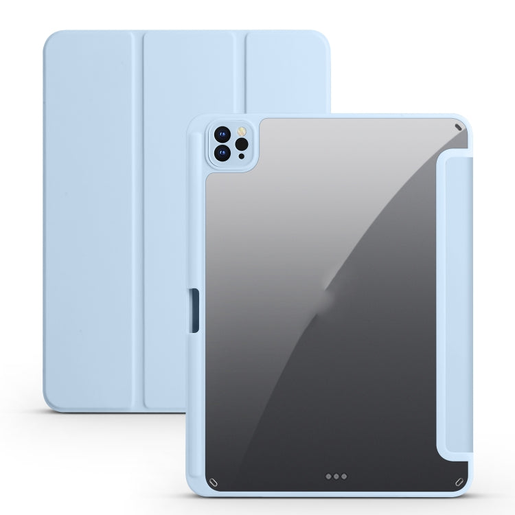 Acrylic 3-folding Smart Leather Tablet Case, For iPad Air 13 2024 / Pro 12.9 2022 / 2021/2020/2018, For Samsung Galaxy Tab S6 Lite 2020/2022