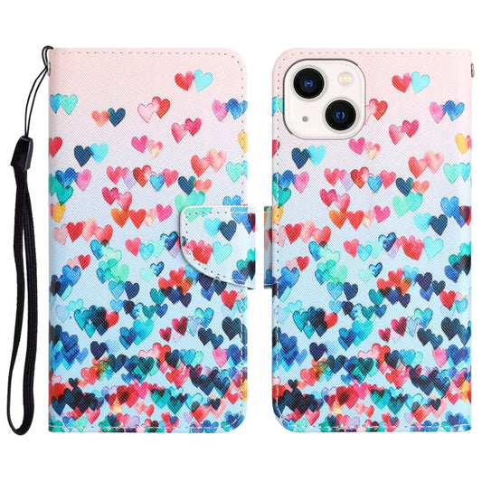 Colored Drawing Leather Phone Case, For iPhone 14
