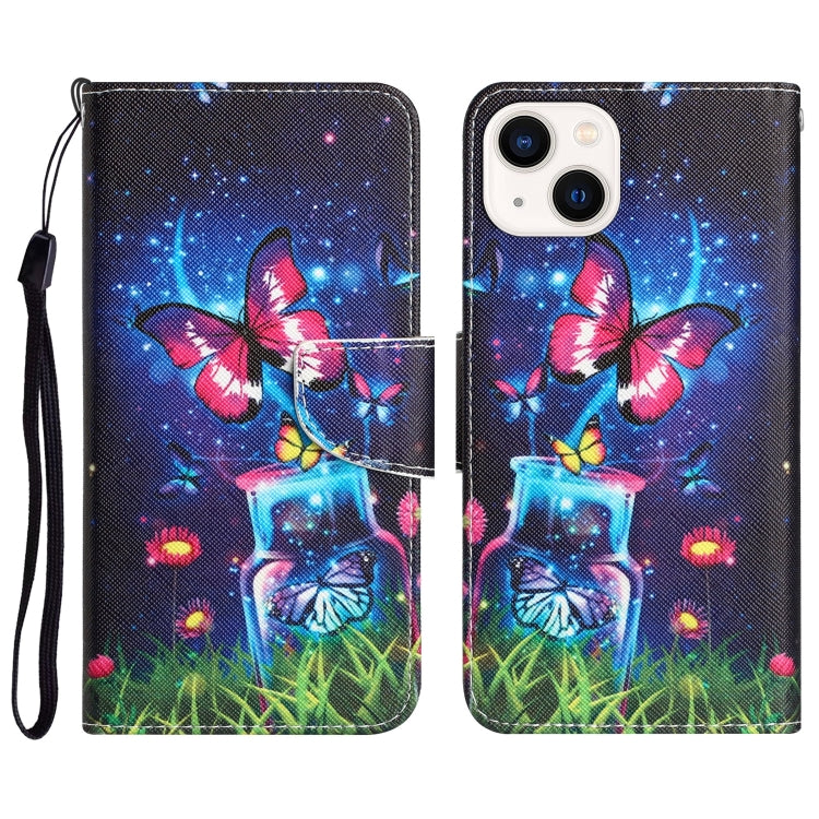 Colored Drawing Leather Phone Case, For iPhone 13