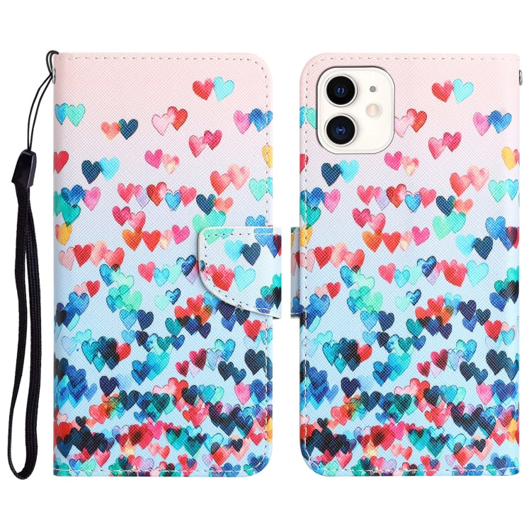 Colored Drawing Leather Phone Case, For iPhone 12 mini