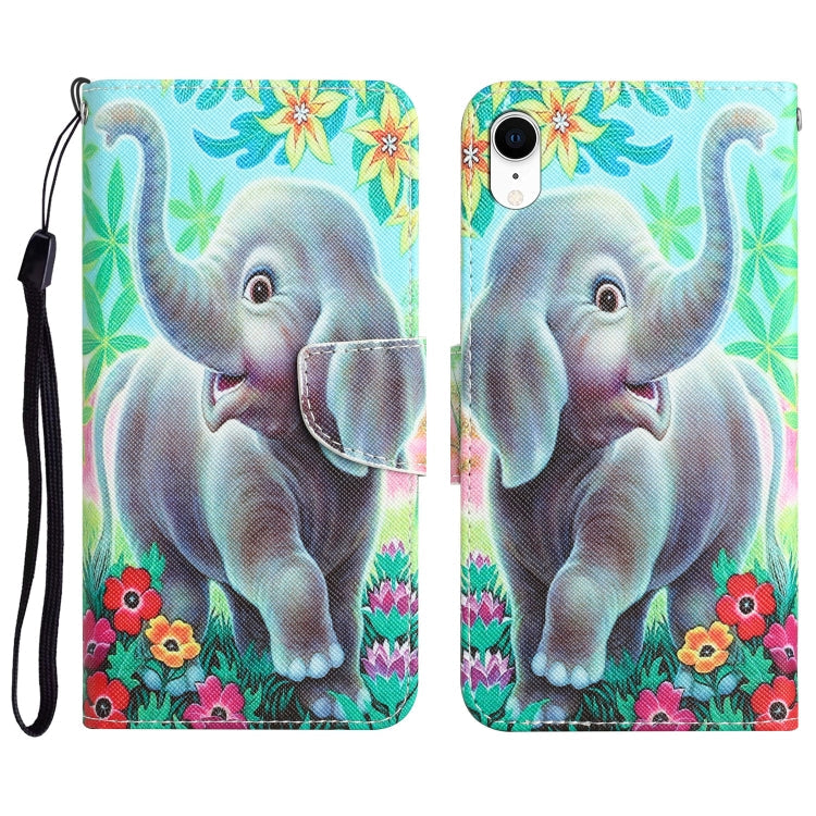 Colored Drawing Leather Phone Case, For iPhone XR