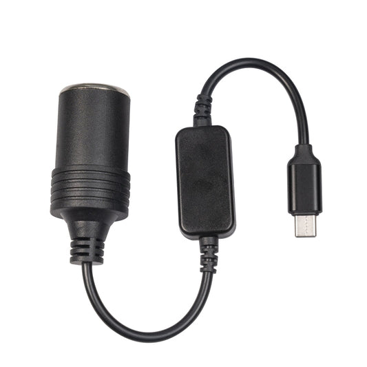 3710-03 30cm Type-C 5V to 12V Car Cigarette Lighter Socket Boost Power Adapter Cable, 30cm Type-C